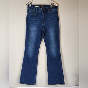 Kut from the Kloth Dark Flare Wide Leg Jeans. SKU D06